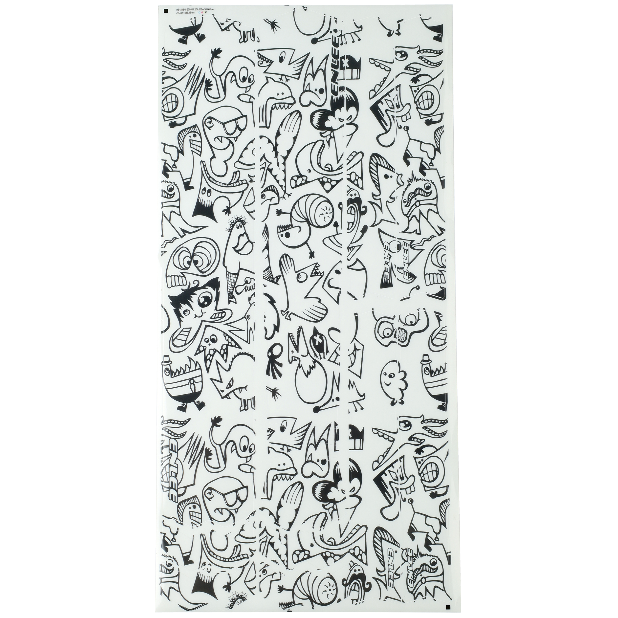 Защита рамы. Стикеры термопластик TPU. ENLEE. Комплект 10 стикеров. 200 микрон. Graffiti style