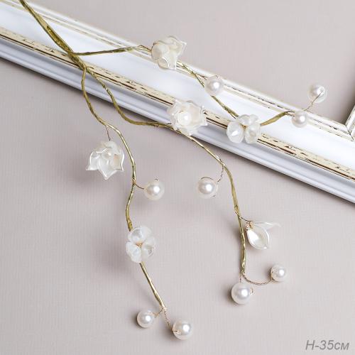 Ветка декоративная стеклярус 35 см / CW0427-3 /уп 720/