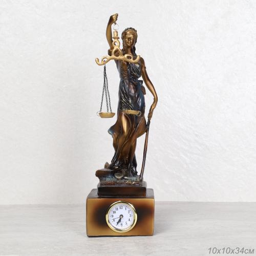 Часы статуэтка Фемида 34 см / ZB-198 /уп 12/
