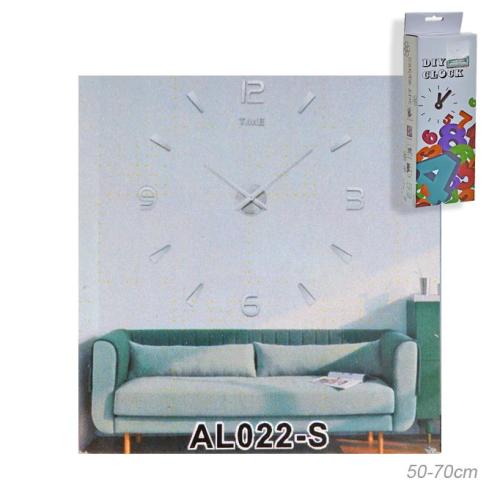 Часы аппликация 3D 50-70 см / AL022-S /уп 50/ серебро