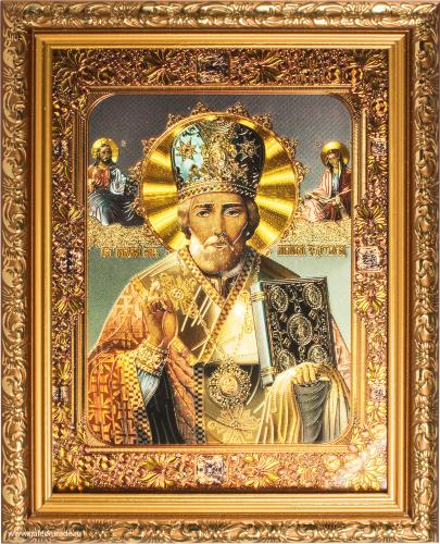 Икона 13х18 Николай Чудотворец  под стеклом /048S-30XY/KS2919-2/