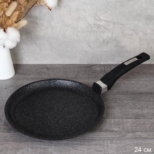 Сковорода блинная 24 см индукция Гранит black / 14802И /уп 10/ Мечта