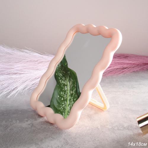 Зеркало настольное 14х18 см / 1044 /уп 60/пластик