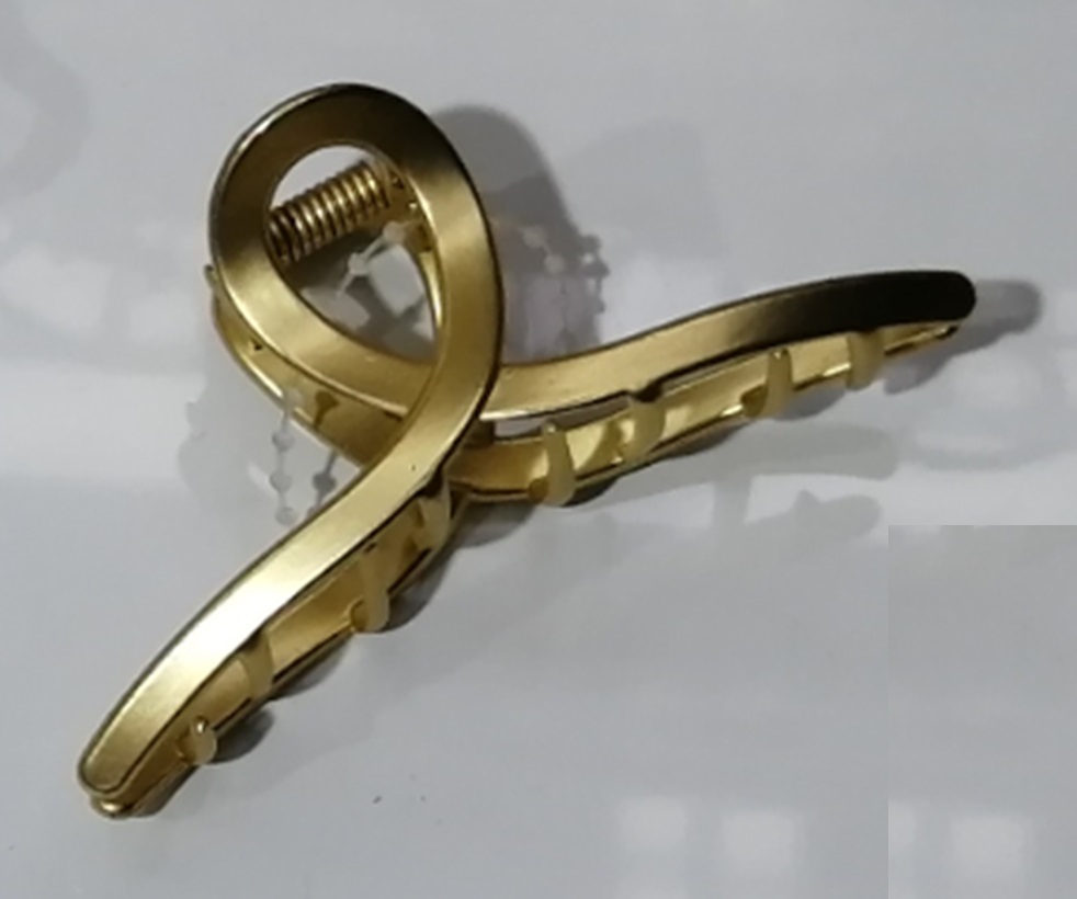 Краб для волос 7 см / GTK-13 /уп 12/металл/золото