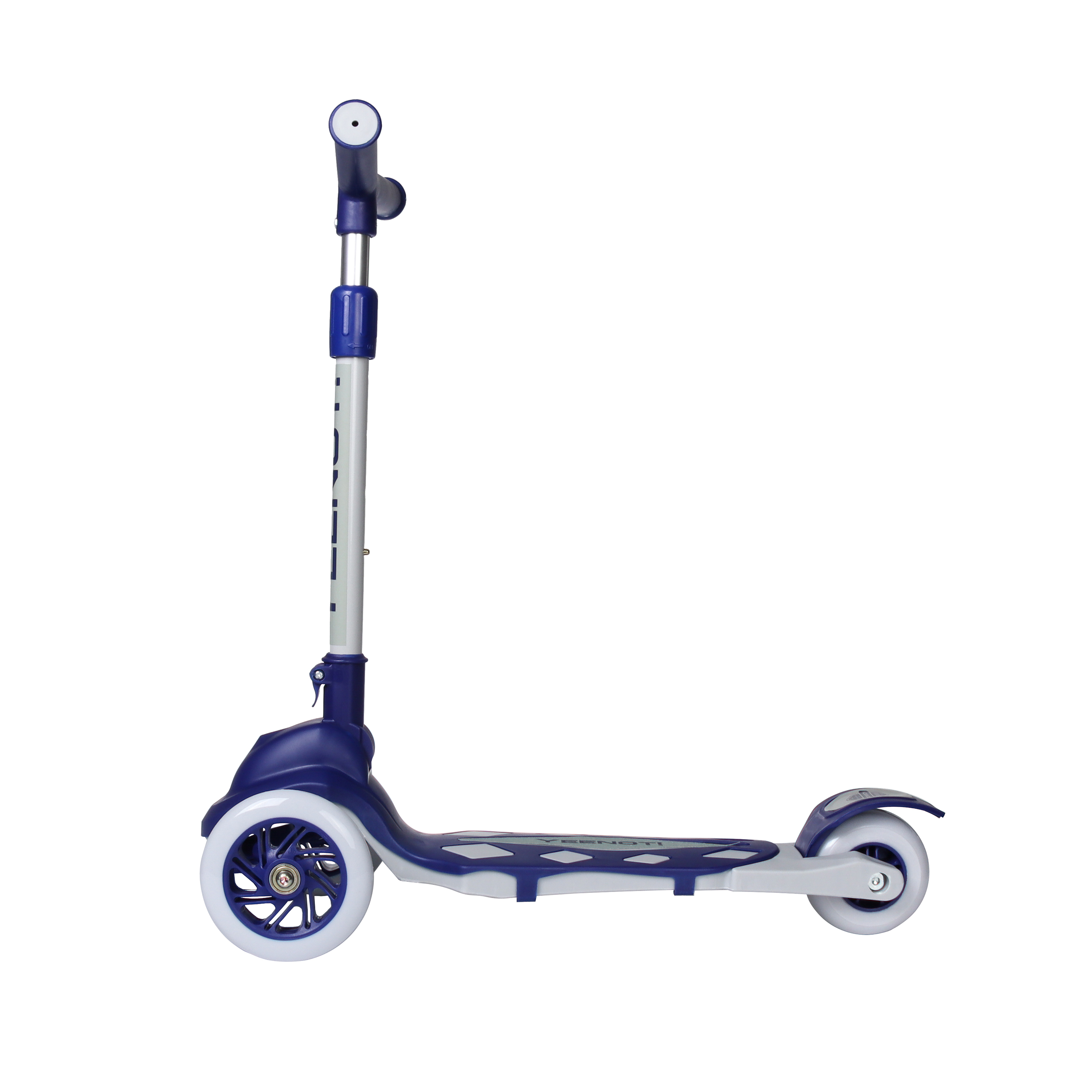 Самокат трехколесный для детей от 2-х лет Yeenot R188-8, нагрузка до 50кг, складная ручка, светящиеся колёса, PU 120мм, цвет синий БК/уп10