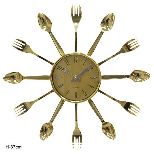 Часы настенные Вилки - ложки 37 см / 1002JIN /уп 10 / золото