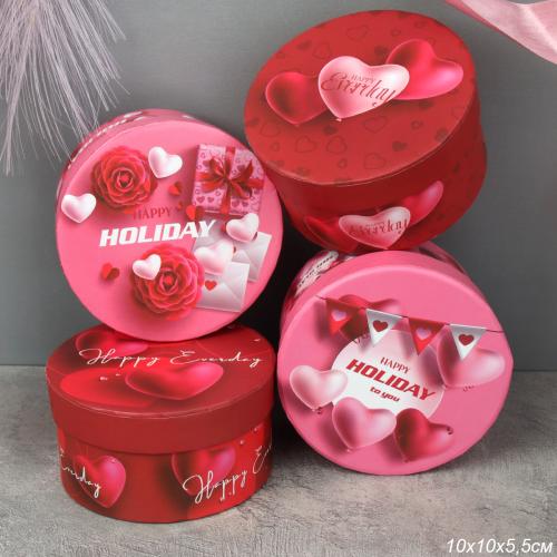 Коробка подарочная круглая 10х10 см / S139-SY622 /уп 12/216/микс