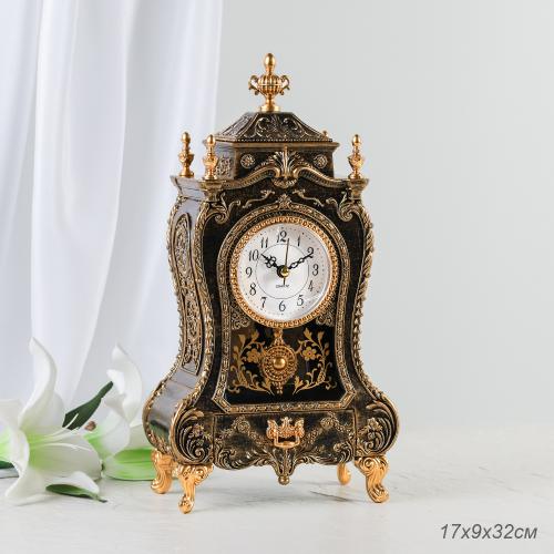 Часы настольные 28 см коричневые / 63317G /уп 18/ музыкальные