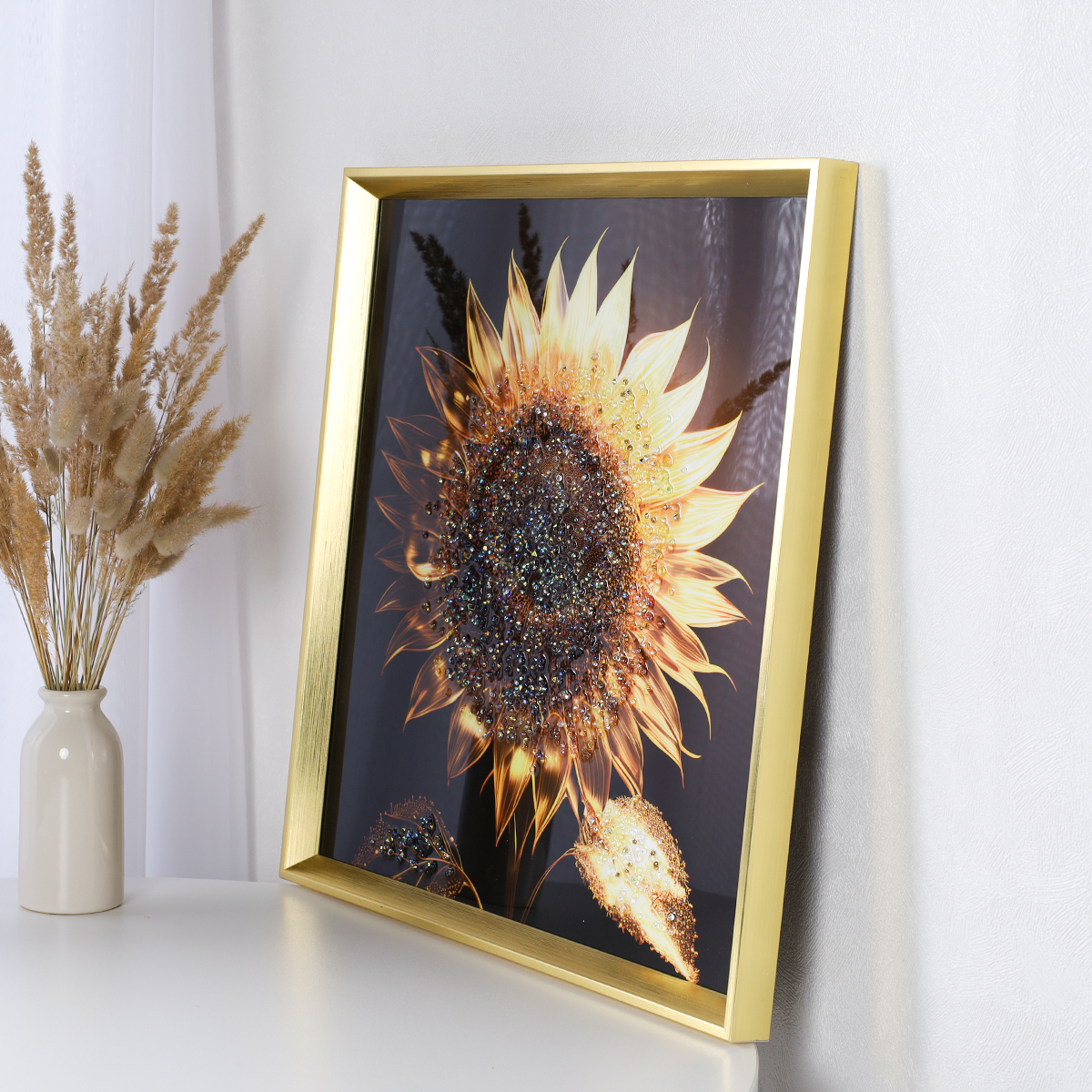 Картина 50х50 Подсолнух / GL-02 /уп 24/стразы