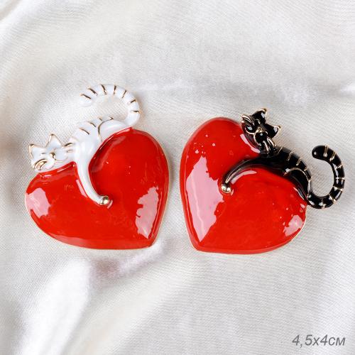 Брошь Кошка 4,5 см / GM288 /уп 24/ микс