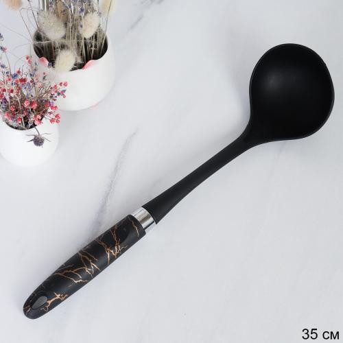 Половник 110 мл 35 см нейлон Черный мрамор / P-151 /уп 288/ 35,5х27,5х9/ 0,075