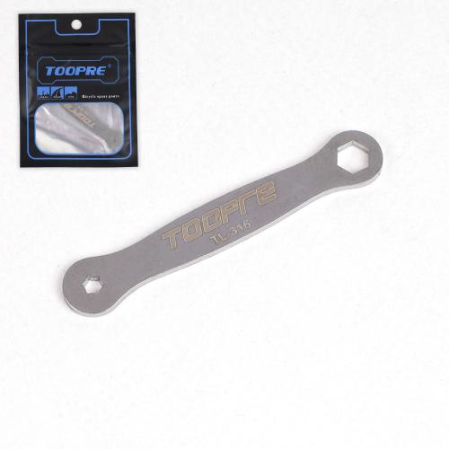 Ключ для педалей TOOPRE TL-S22. Под болты torx 3.2-3.4мм и шестигранные болты 6мм. Серебро