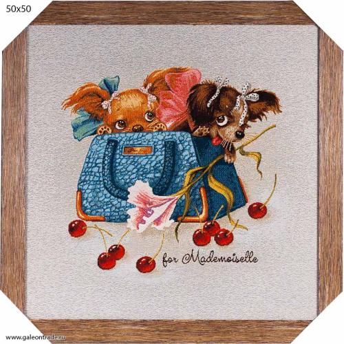 Картина гобелен 47х48 Малыши в сумочке / 10034-1/ иваново