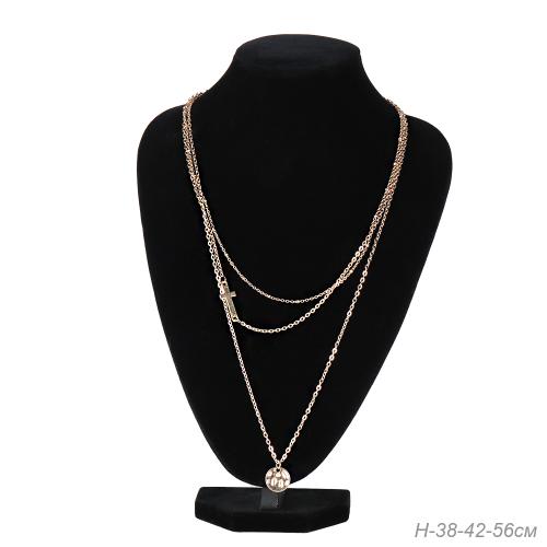 Колье многослойное 38-42-56 см золото / LCYK-1249 /уп 24/