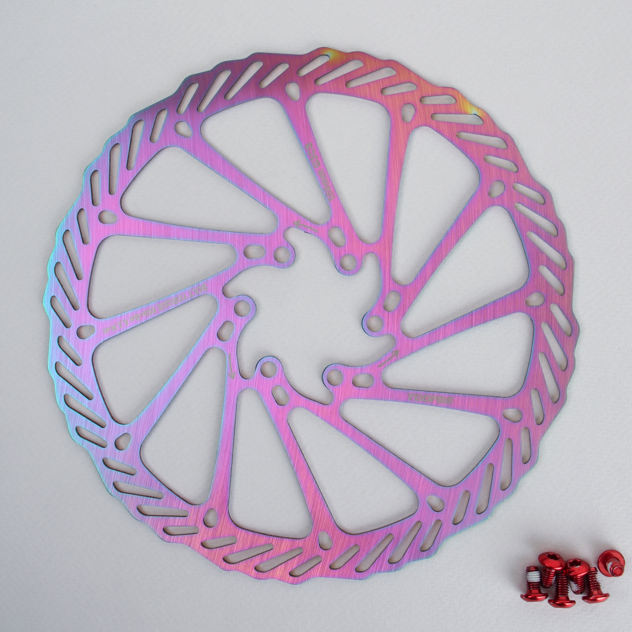 Ротор  дискового тормоза TOOPRE G3-180color, диаметр диска 180мм, 44мм. Толщина 1.8мм. 6 отверстий. Вес 130гр. Цветной