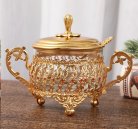 Сахарница 200 мл с ложкой / 200-1-Gold /уп 60/