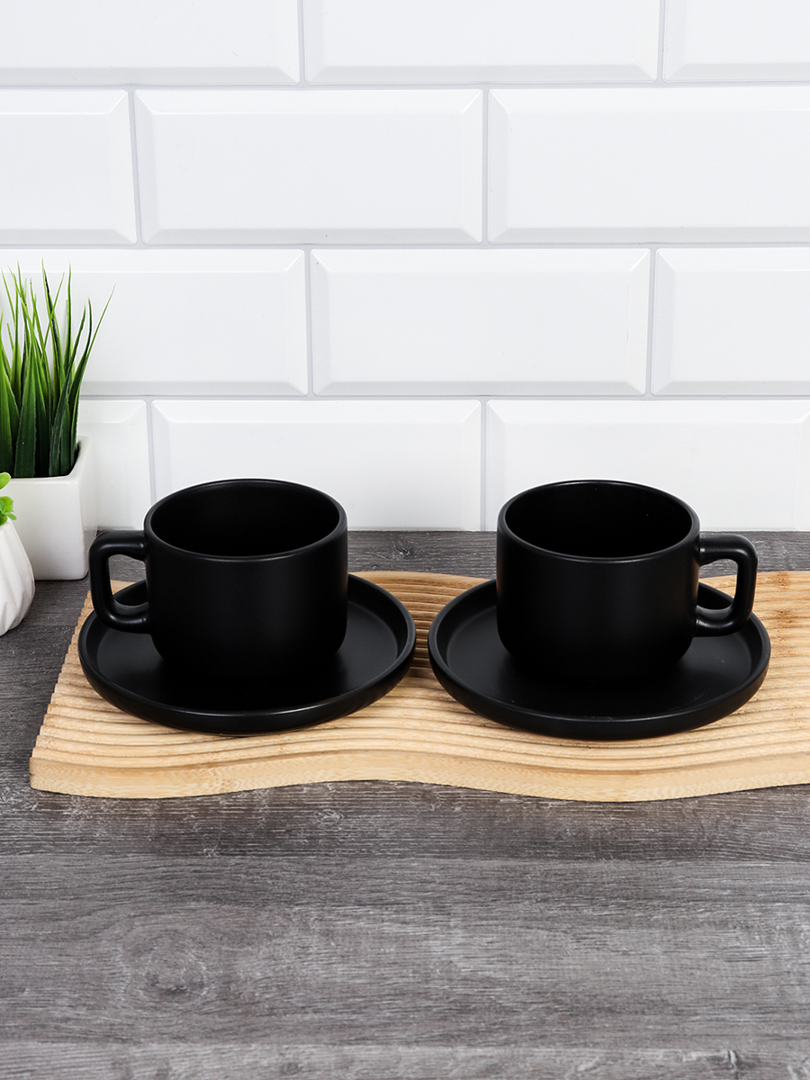 Чайный набор 4 предмета 300 мл / CS-200 черный /уп 18/ Черный матовый