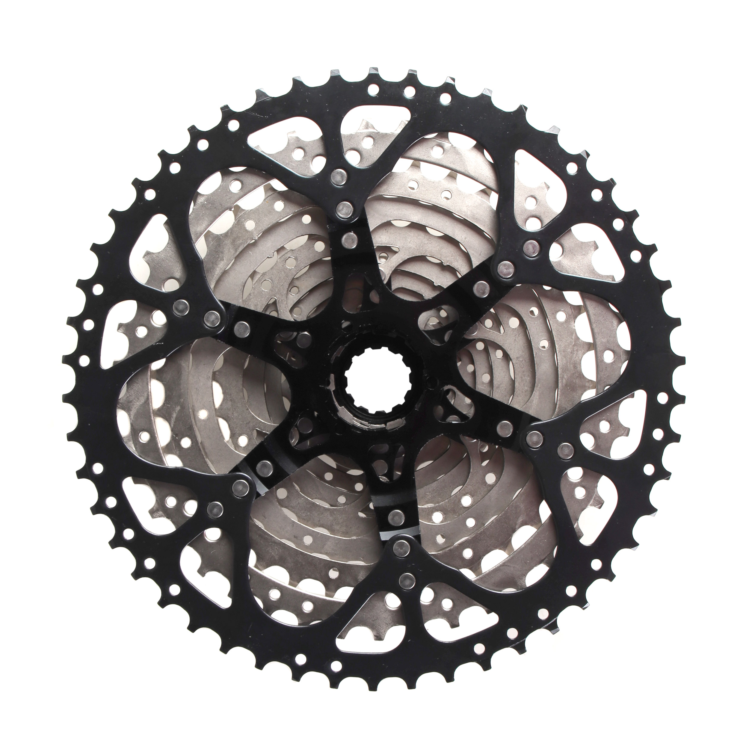 Кассета SUNSHINE MTB. 11 скоростей. 11-50T. HR11-50. никелиров. 2 ALU паука. 565 г /уп 20/