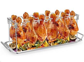 Подставка для запекания курицы гриль в духовке с поддоном / TK-147 /уп 25/