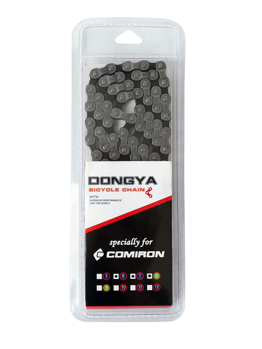 Велосипедная цепь DONGYA CHAIN 6,7,8 speed T8 1/2"x3/32"116L. ГОСТ 30442-97 ISO 9633/уп 50/