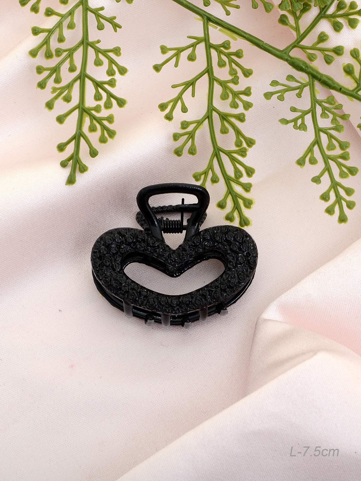 Краб для волос 7,5 см Сердце / GTJ-15 /уп 12/металл