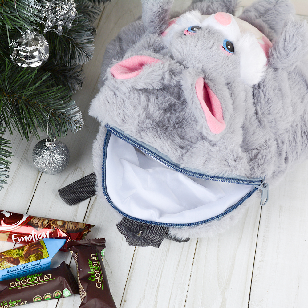 Рюкзак Кролик для упаковки сладкого новогоднего подарка 27х24 см / A12-22491/1 /уп 10/40/300/ Символ года 2023