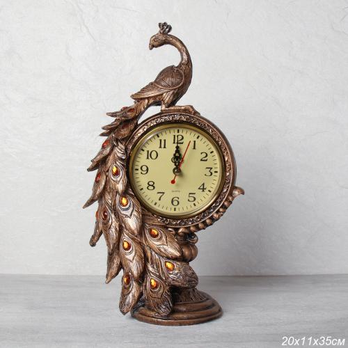 Часы статуэтка Павлин 35 см / 9024A /уп 16/