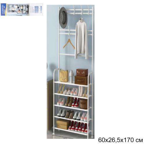Вешалка Стеллаж 60х26х170 см 5 полок / 5х60white /уп 18/ 1,4 кг
