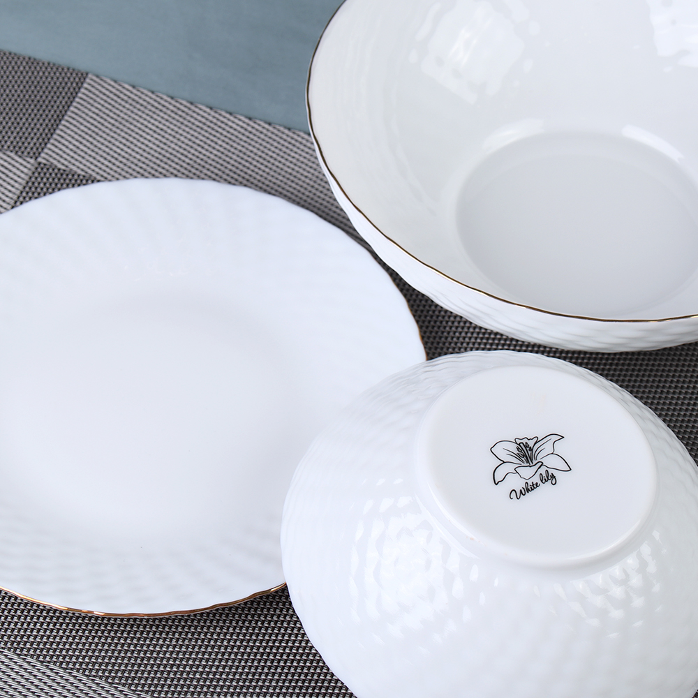 Столовый набор 13 предметов ЗОЛОТО фактурный  WV13AT 75685(WHITE GOLD) (уп 4)