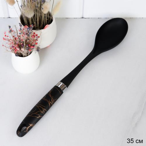 Ложка 35 см нейлон Черный Мрамор / L-153 /уп 288/ 35х25х6/ 0,062