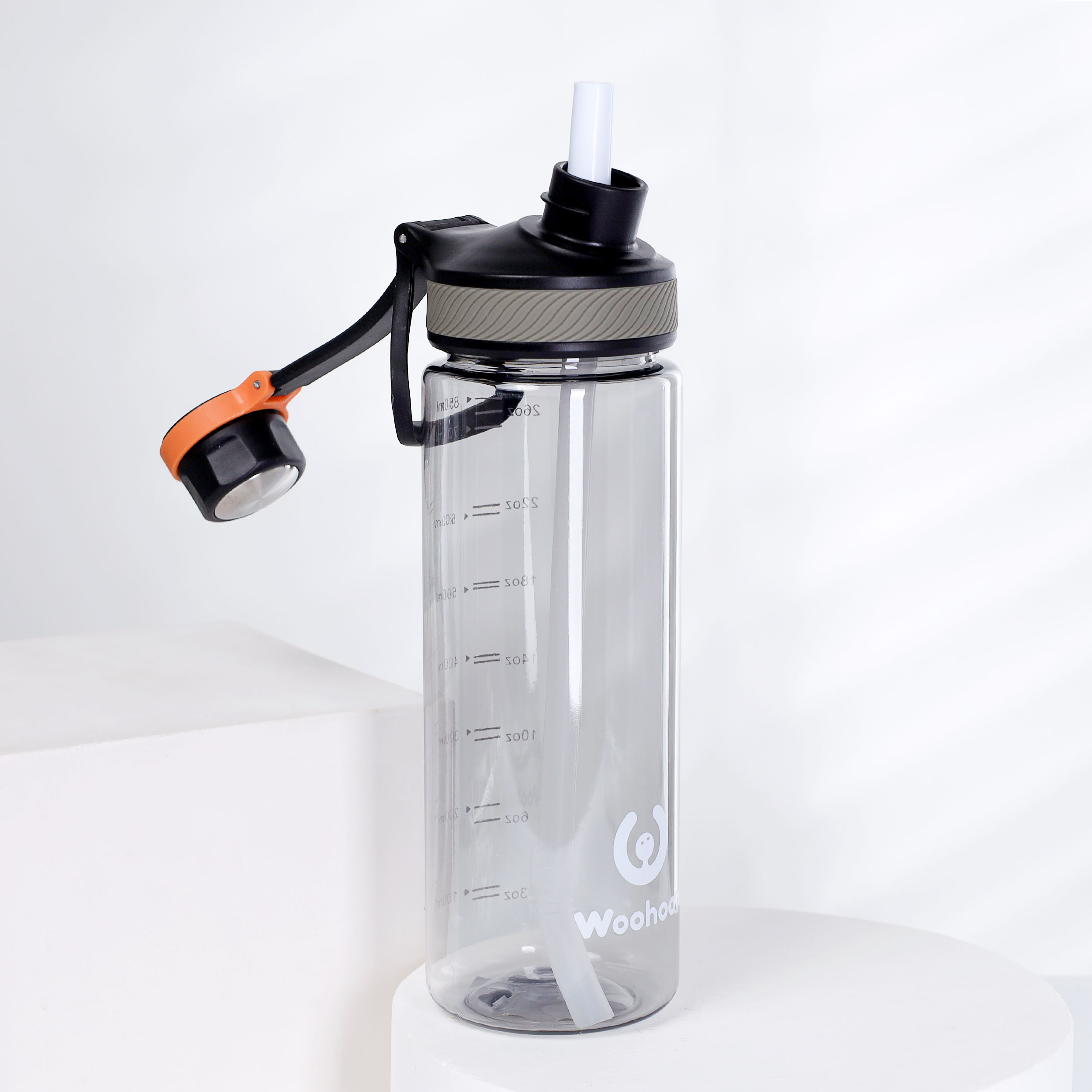 Бутылка для воды 850 ml Вуухууу-Woohooo / Пищевой PP / уп 80 / Черный / АКЦИЯ