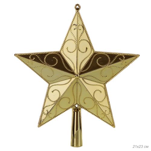 Верхушка на елку Звезда 21*23 см / W750 /уп 150/300/золото
