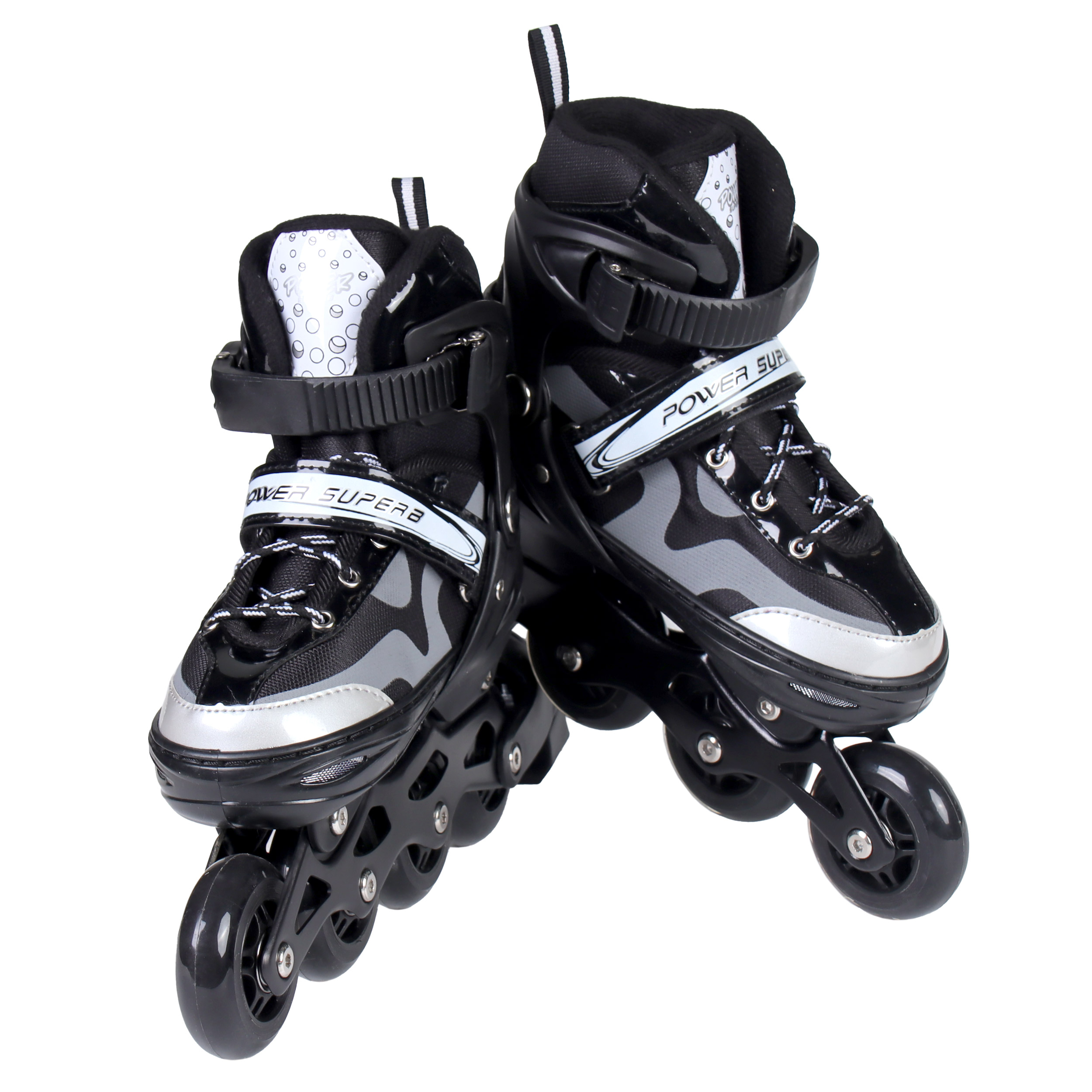 Роликовые коньки POWER / 6033 L /уп 6/ (39-42) черные