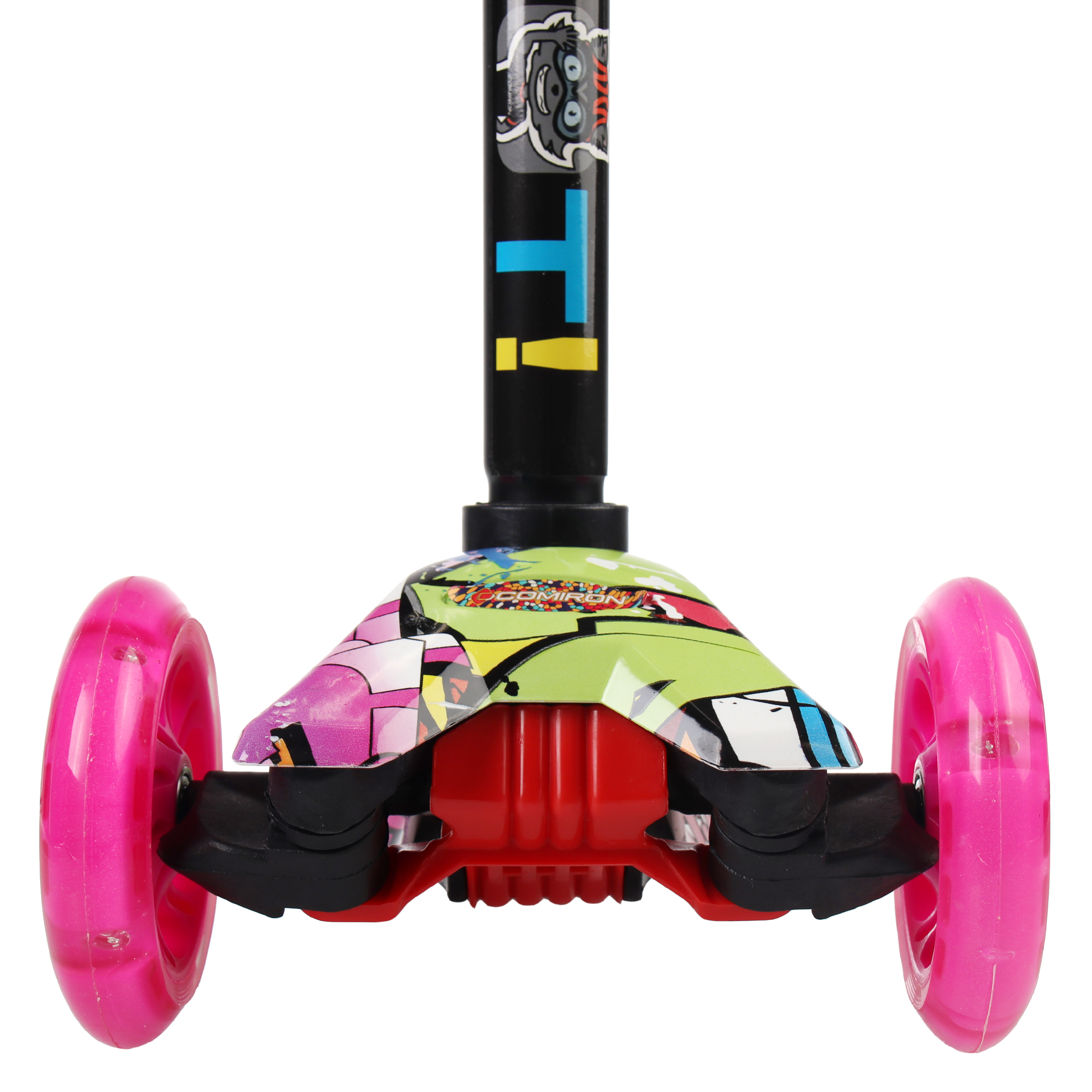 Самокат трехколесный для детей от 3-х лет Yeenot GT4108P15, нагрузка до 50кг, вес 2.3кг, светящиеся колёса PU116мм, цвет граффити Glamour  БК/уп10