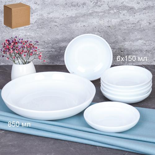 Салатник 750 мл и 6 розеток 150 мл / 7A QW80/1  QW45/6 white /уп 8/