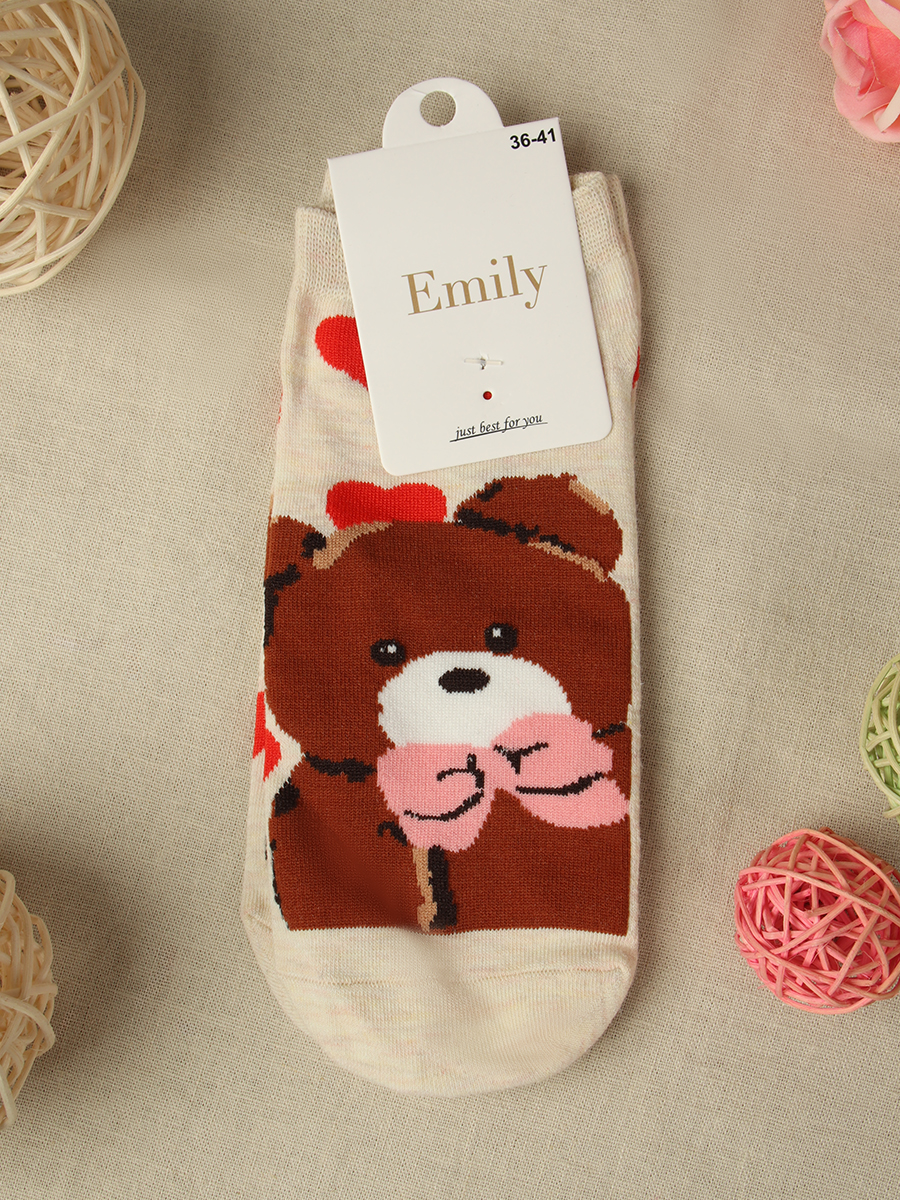 Носки р. 35-40 Медведь короткие / L813 /уп 10/1200/ ОДНА ПАРА/ МАРКА