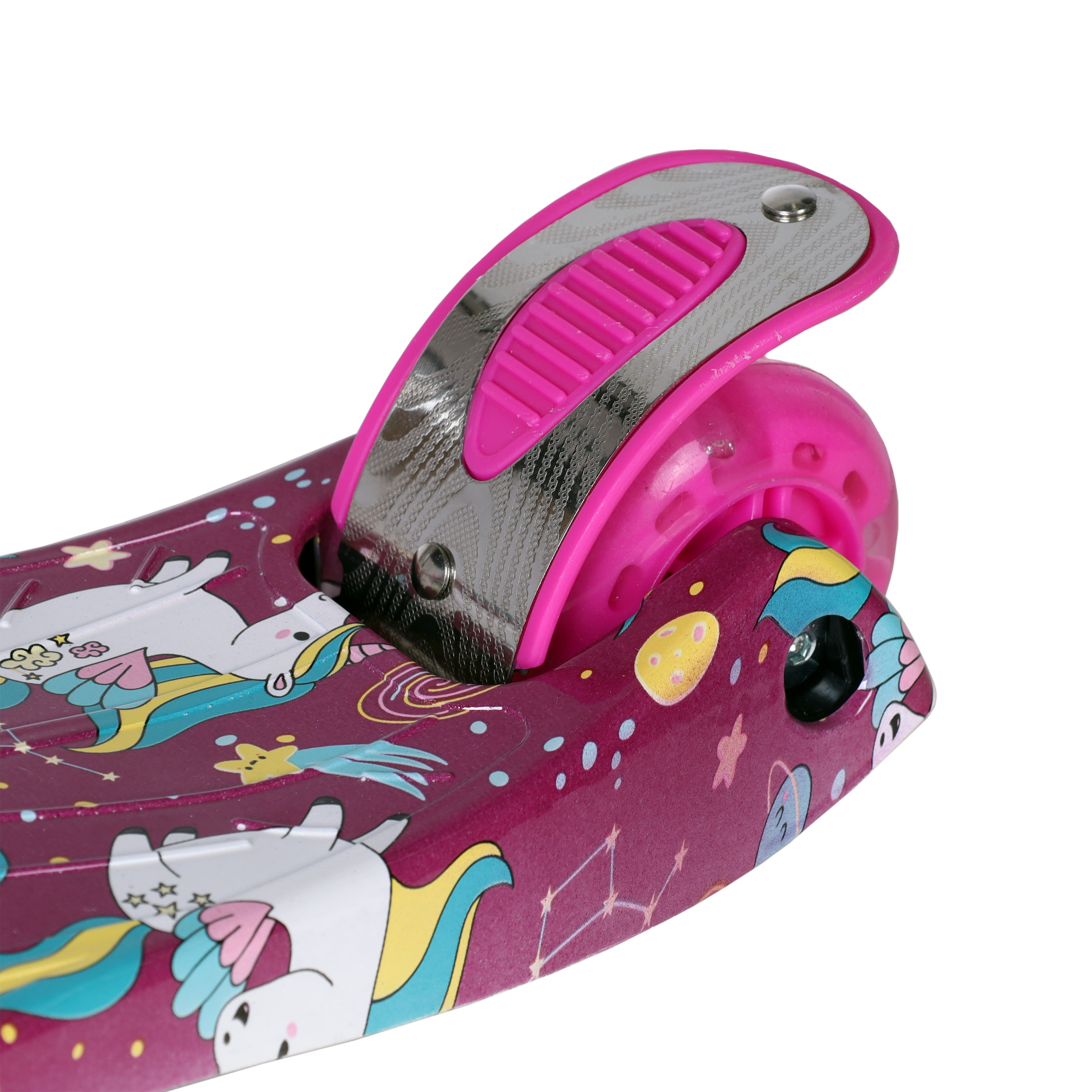 Самокат трехколесный для детей от 3-х лет Yeenot GT4108P55, нагрузка до 50кг, вес 2.3кг, светящиеся колёса PU116мм, цвет малиновый UNICORN БК/уп10