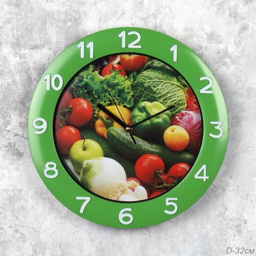 Часы настенные 32 см Овощи / NE-517-3 /уп 20/