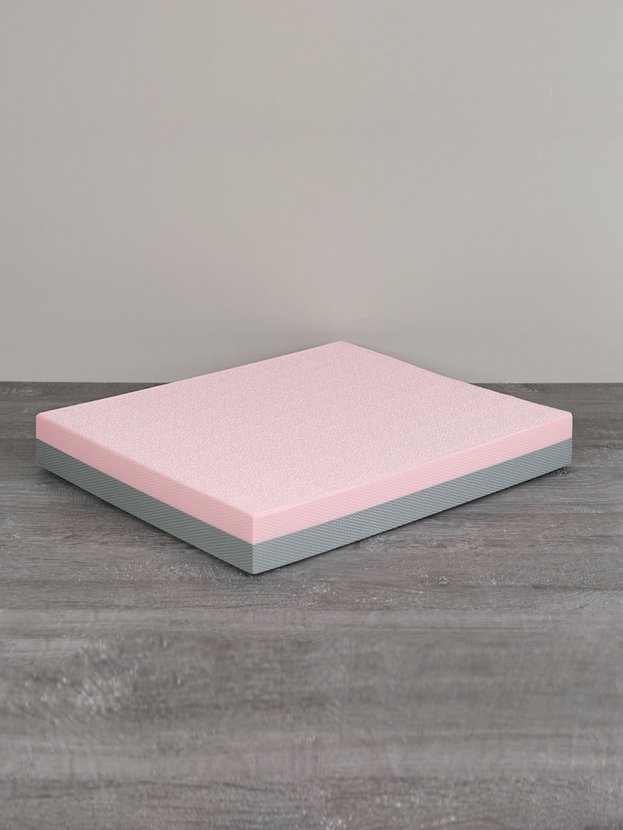 Мат балансировочный для фитнеса и йоги 40х33х5cm/ розово-серый/ уп20
