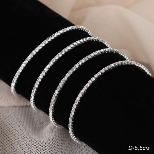 Браслет со стразами многослойный 4 ряда / GTDT-1/4 /уп 24/серебро