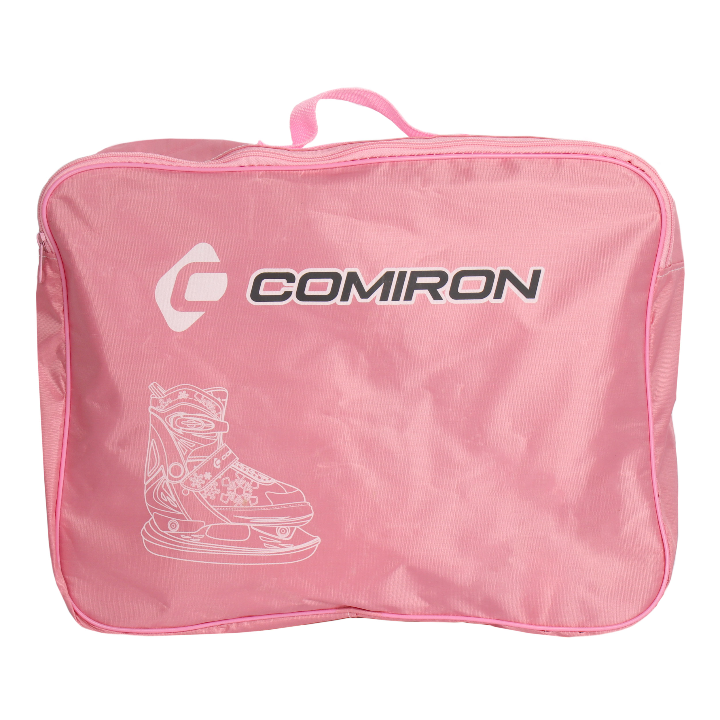 Коньки ледовые раздвижные COMIRON / S /уп 6/ (31-34) розовые