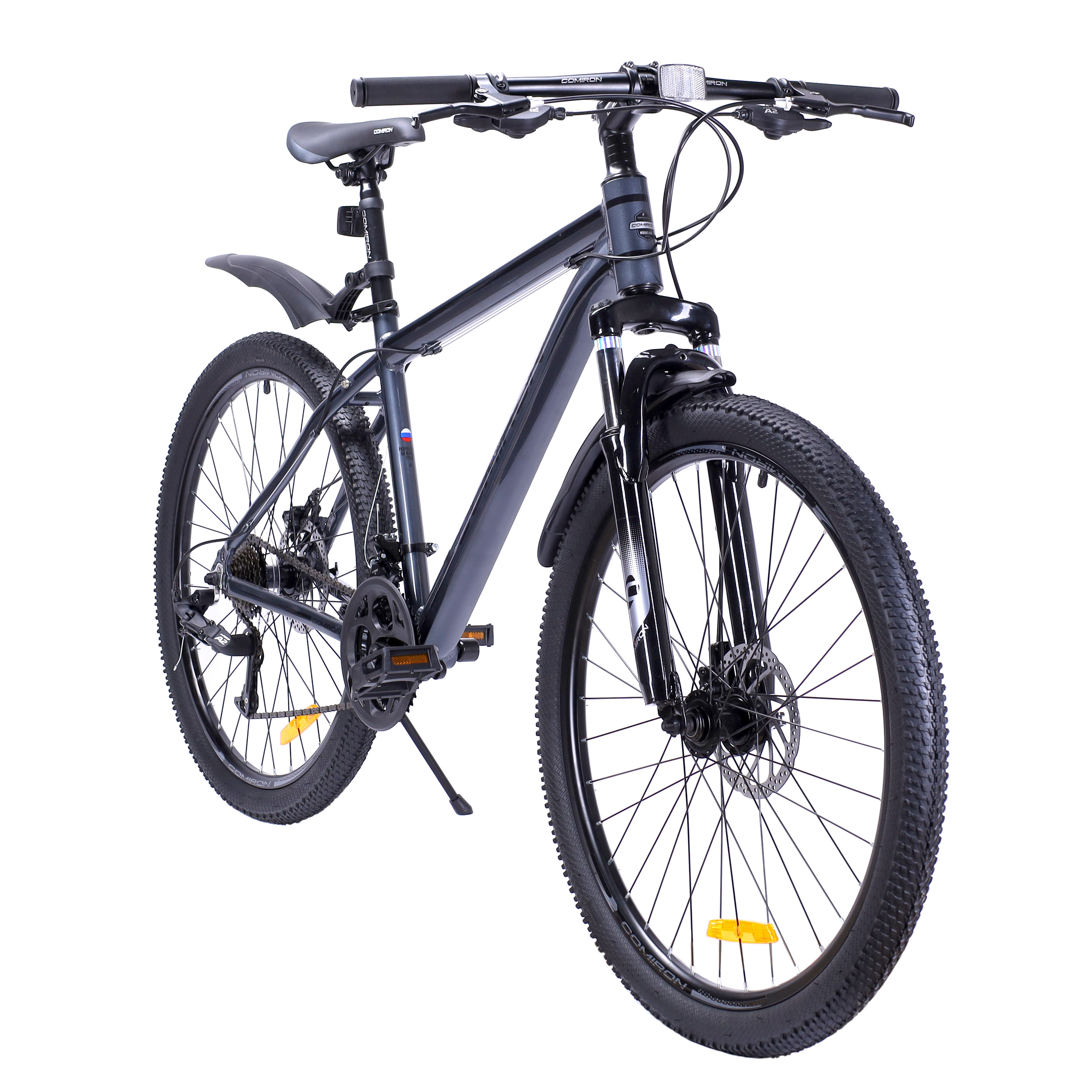 Велосипед 26" рама 17" 21sp COMIRON UNIVERSE серый полис чёрный глянцевый