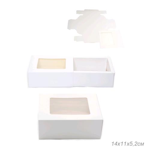 Коробка подарочная складная 14х11х5,2 см / W1411 /уп 12/600/белая