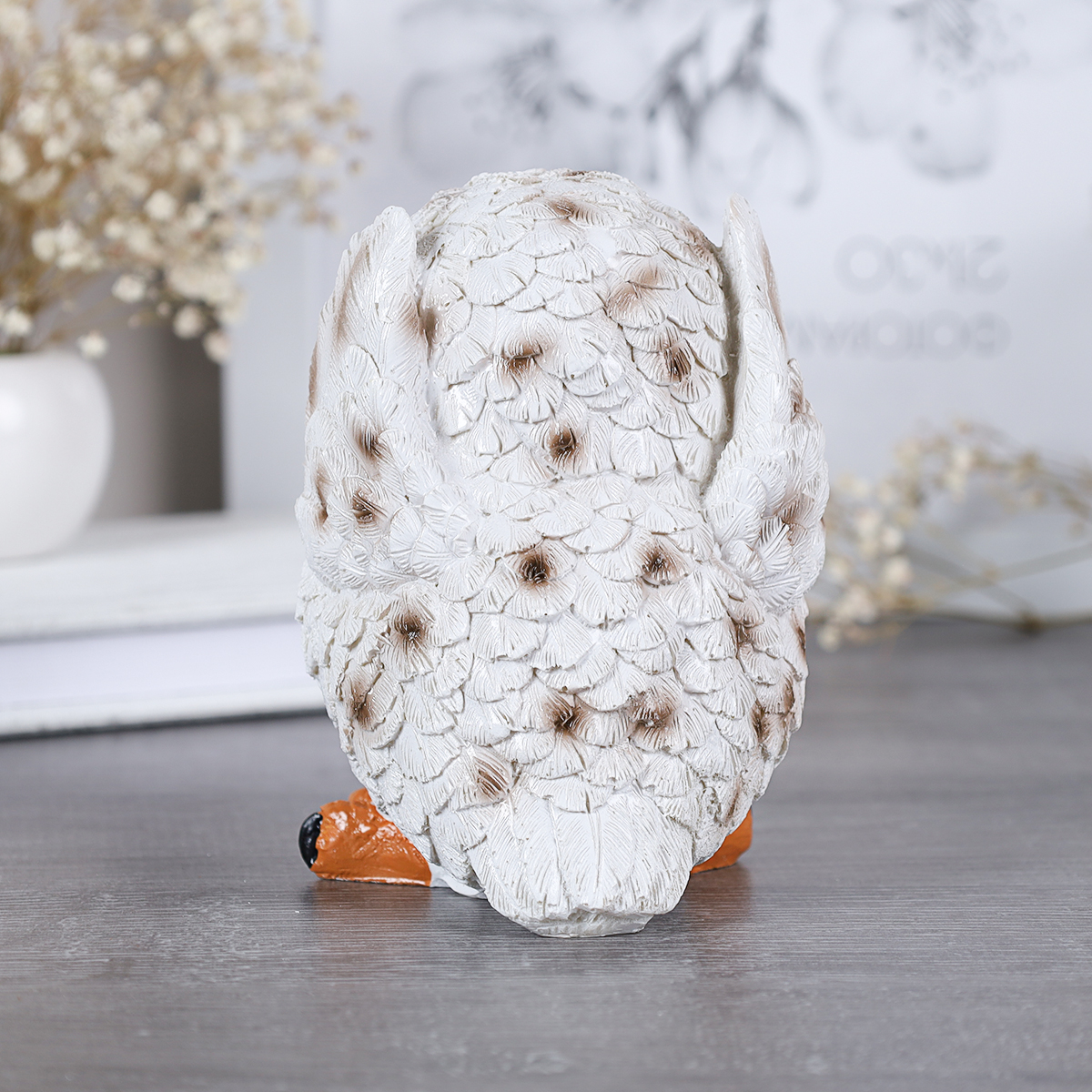 Фигурка Сова не вижу не слышу не говорю 14 см / KY-11-2 /уп 60/белая