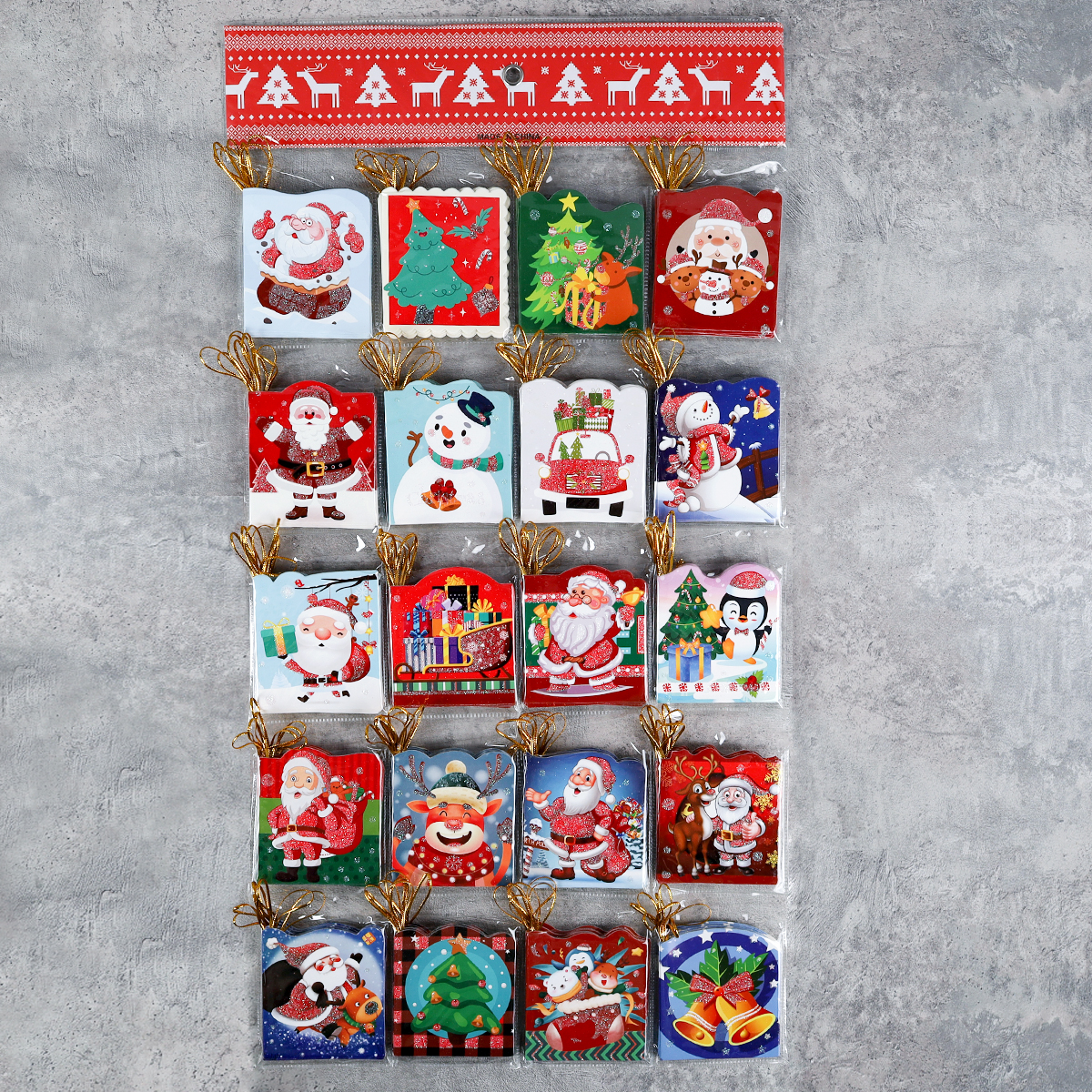 Открытка новогодняя набор 160 штук Новый год / DE-138 /уп 60/