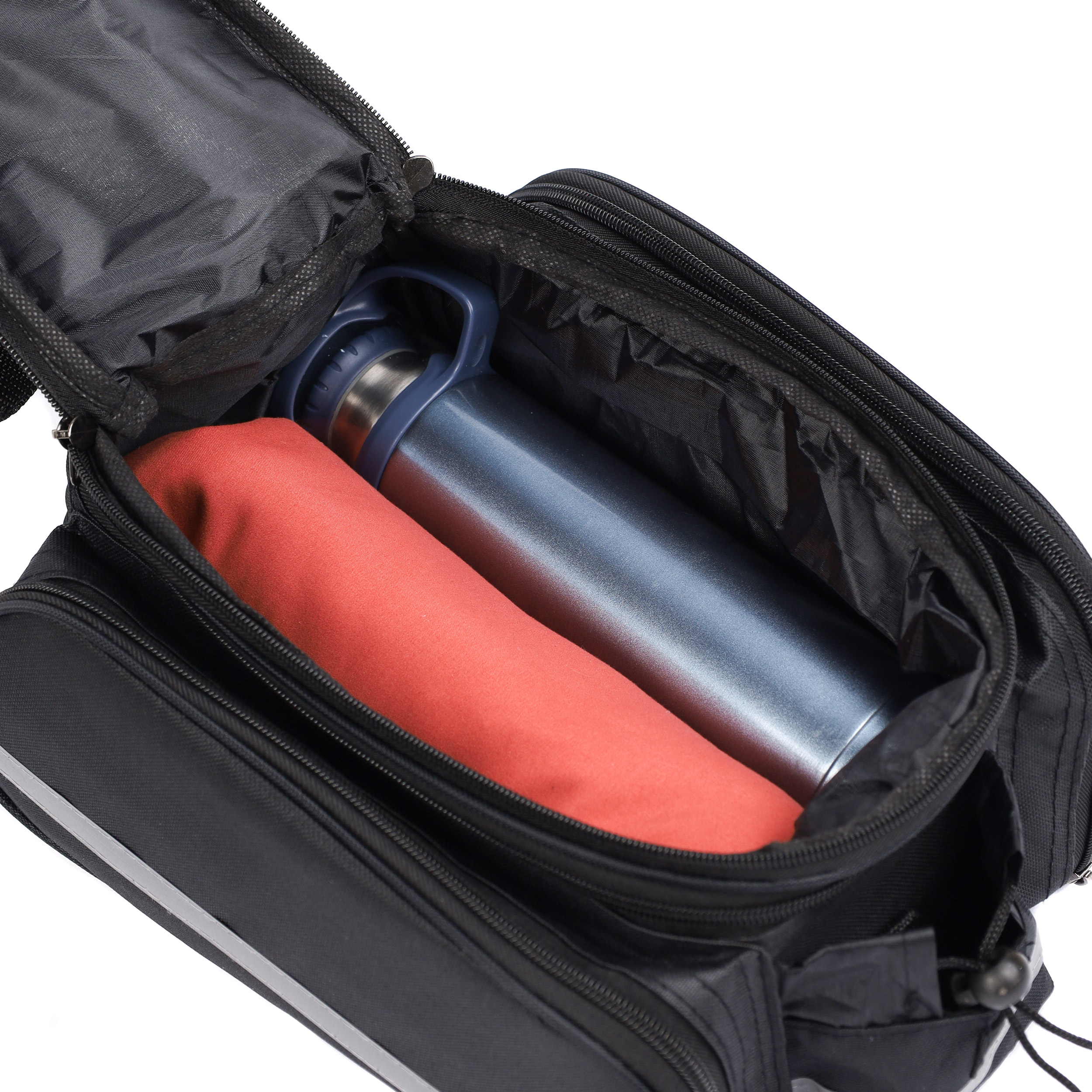 Сумка велосипедная на багажник COMIRON PATAGONIA, основные отсеки на молнии, крепление velcro,  Размер 17х28х32см /уп 30/