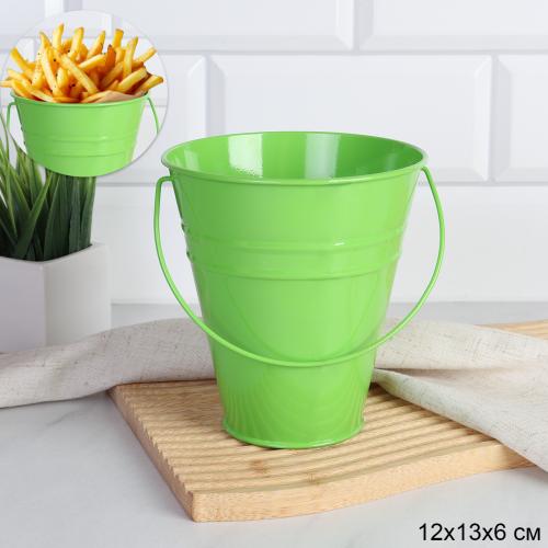 Ведерко для сервировки 12х13х6,5см / G-YW29841 /уп 144/ Зеленое