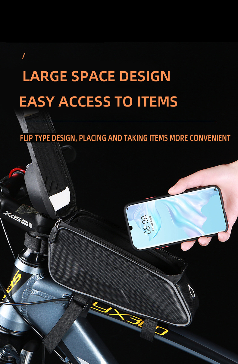 Сумка велосипедная на раму COMIRON "NARAMU" жёсткий EVA Hard Shell корпус водонепроницаемая отдел для смартфон с защитной блендой 23х14.5х8см  /уп 50/