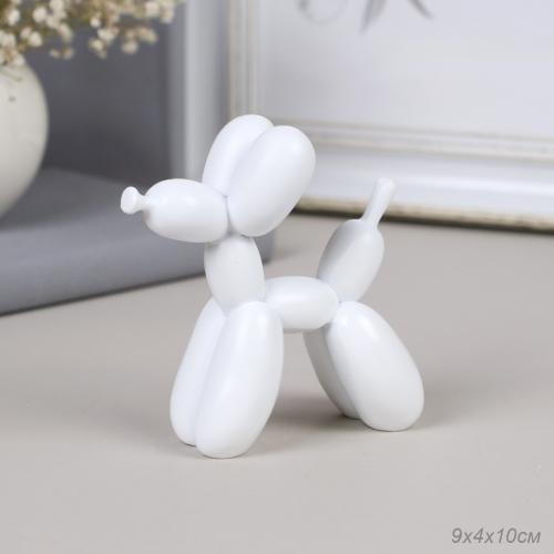 Статуэтка Собака 9х4х10 см шариковая / DG-003W /уп 18/белая