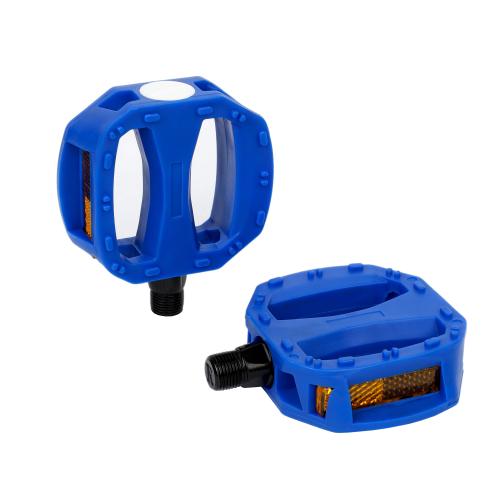 Педаль детская MIXIEER KIDS MX-P631, полипропиленовый корпус, без подшипников, ось 4S, с рефлектором, 87х87мм 1 пара. Резьба 9/16 дюйма BLUE /уп100/